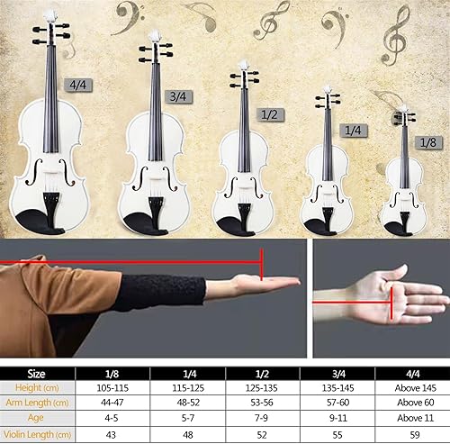 Miniatura 47 de BELANITAS Violín rosa para niños de 9 a 12 años, violín para principiantes de 1/4 con estuche rígido y colofonia, instrumentos musicales acústicos