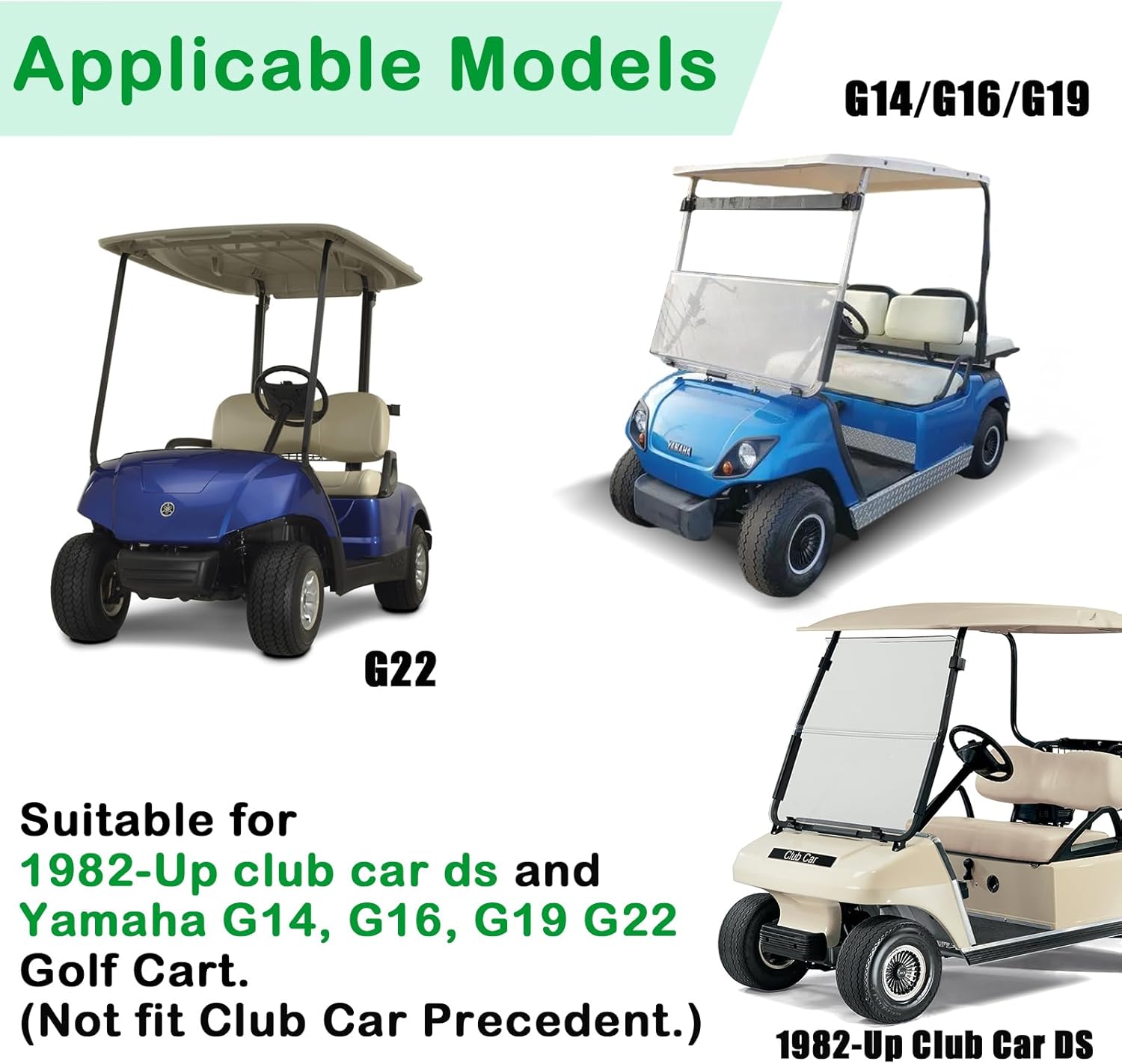 Club Car DS LED Rear Taillights, Golf Cart LED Tail Light Kit Suitable for Club Car DS 1982-Up, Replacement Part OEM#: 1017035, Set of 2