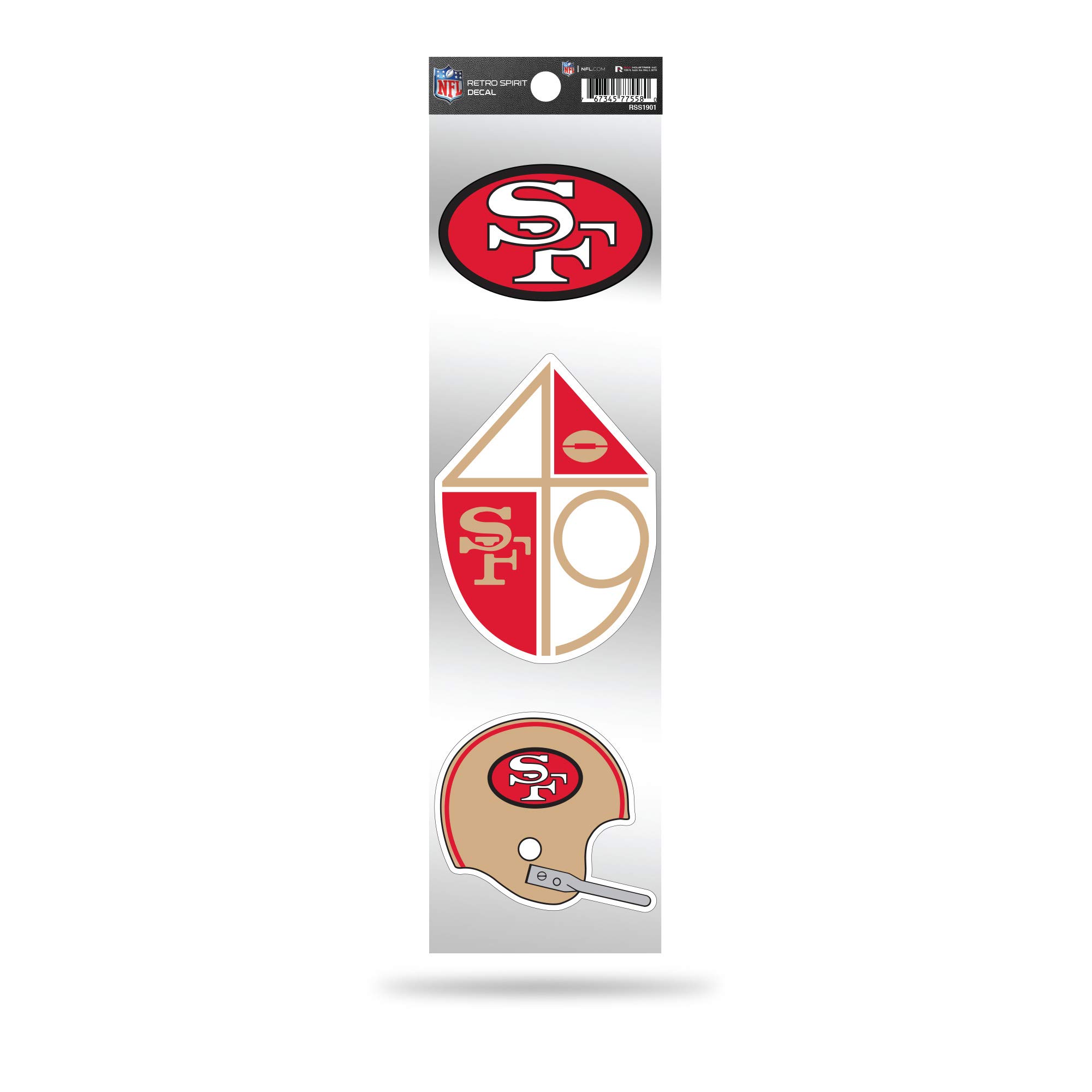 Rico Industries NFL Football - Set di 3 Adesivi retrò con Decalcomania