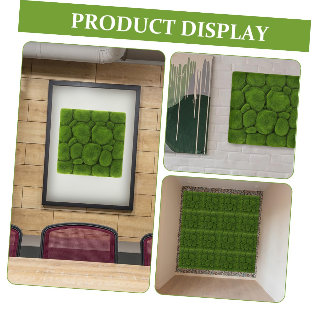 Ipetboom Pannello di Muschio Finto 30x30 Cm in Schiuma Espansa Resistente, Decorazione di Muschio Simulato per Pareti, Giardino e Micro Paesaggi, Set da 3 Pezzi