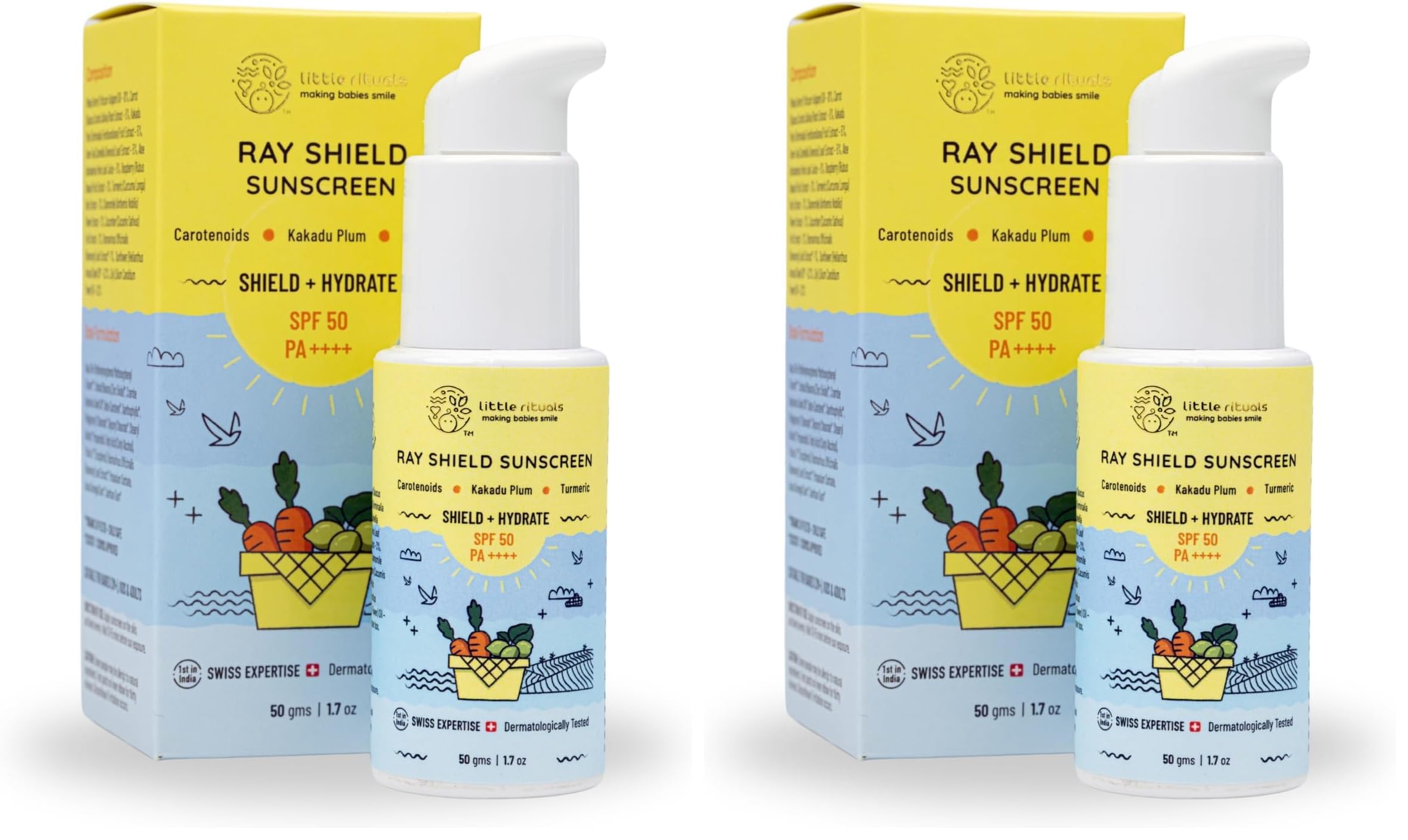 Little Rituals Baby Sunscreen for Kids 0-15 Yrs SPF 50 PA++++ Organic & Natural Lotion, UVA UVB IR, Blue Light, Wifi Radiation, Protection, Hypoallergenic, SWISS Tech, Daily Use Sunblock - 50gm-image-3