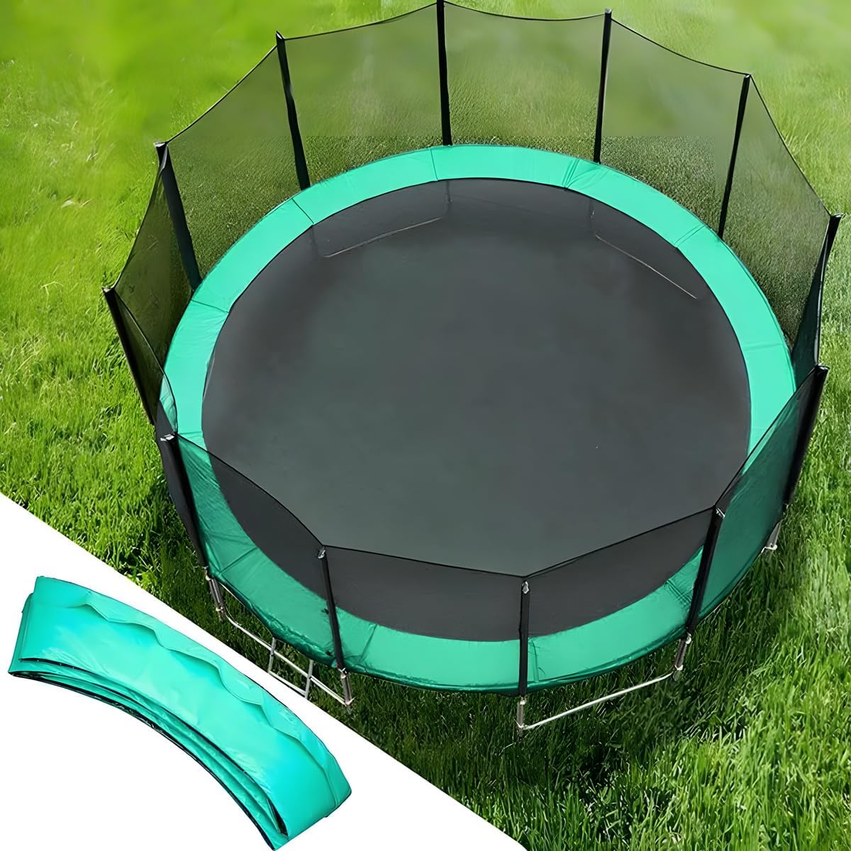 Trampoline Pad Trampoline Replacement Safety Pad 8FT 10FT 12FT 14FT 15FT 16FT Waterproof UV Resistant and Tear-Resistant Safety Spring Cover Round Frame Pad Accessories Replacement