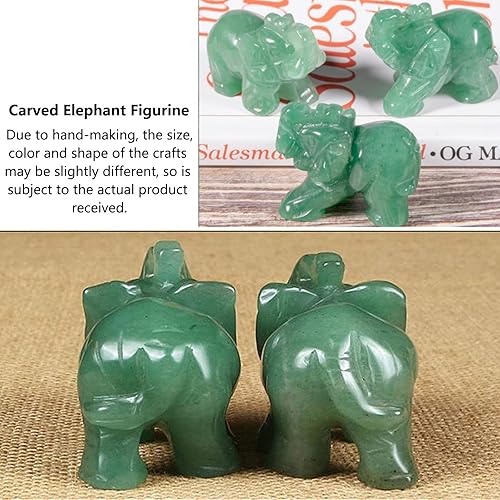 Miniatura 5 de Watris Veiyi Figura de elefante de jade natural de 2 pulgadas decoración de elefante verde elefante de piedra natural figura de elefante tallado