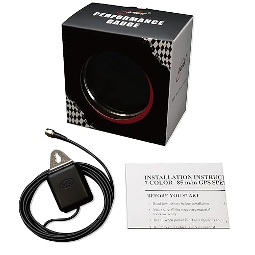 Miniatura 6 de Racetech 3.346 in 3-38 "velocímetro GPS cuentakilómetro digital con sensor GPS 120 MPH impermeable negro dial 7 colores LED para coche, camión,