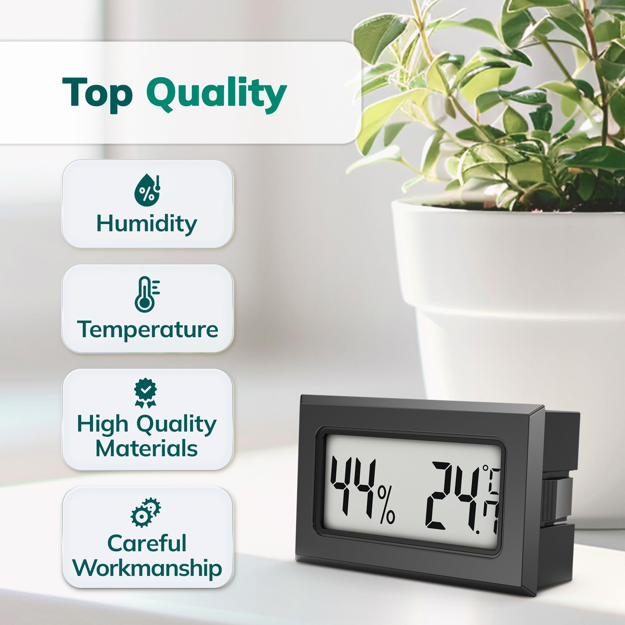 MAVORI® Mini Thermometer & Hygrometer Indoor Digital, 2in1 Indoor Thermometer & Humidity Meter - Image 2