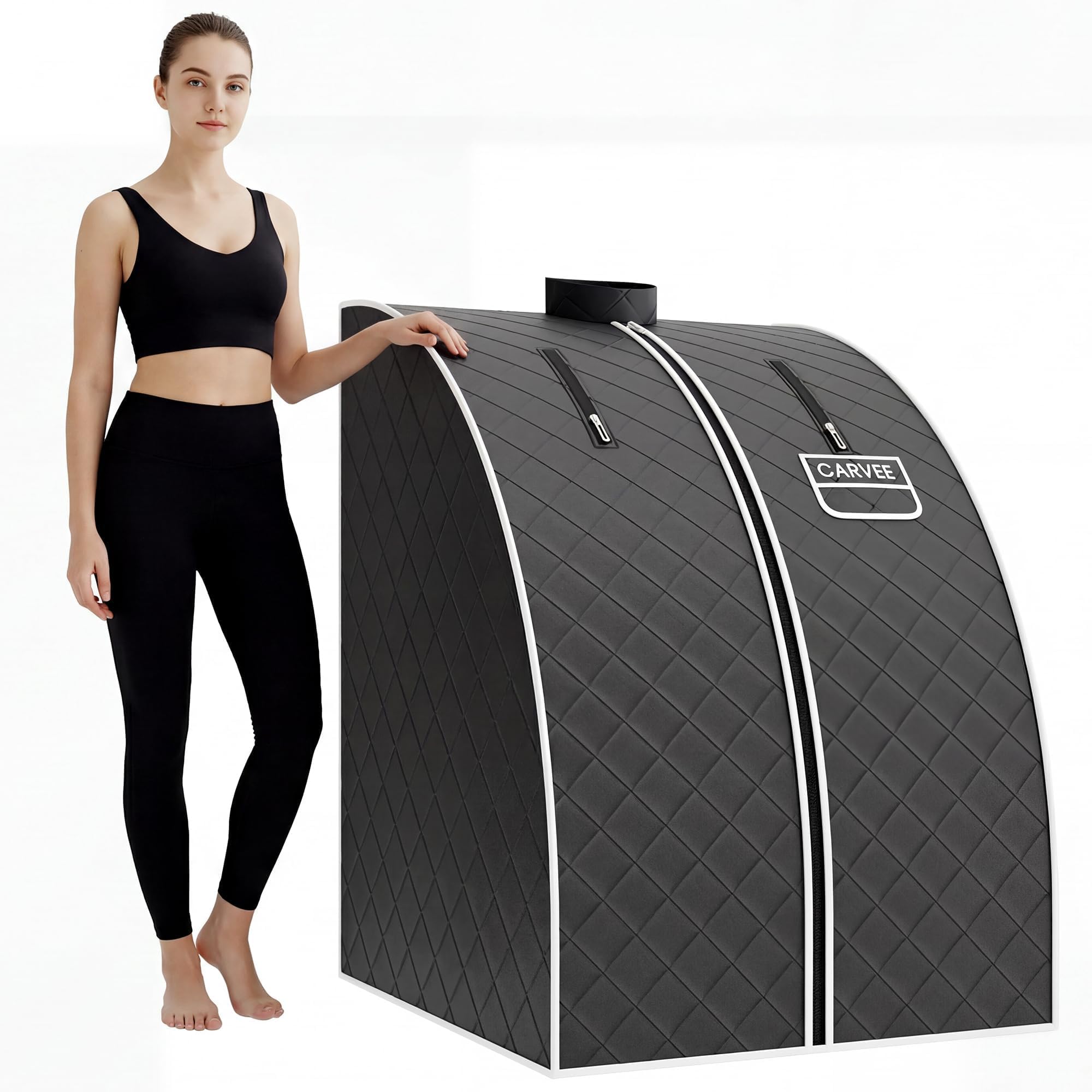 Portable Personal Steam Sauna Spa for Relaxation at Home, 60 Minute Timer, 1000 W Steam Generator, Chair Included (Grey)