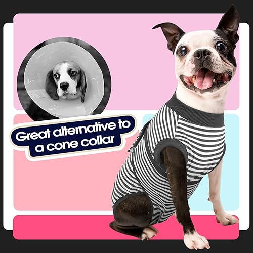 Miniatura 13 de Fuamey Traje de recuperación para perros, esterilización, protege la piel, antilamidos, heridas abdominales, mameluco para hembra, macho, cachorro