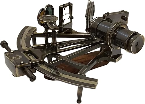 Miniatura 3 de Modelo alemán negro antiguo sextante instrumento de navegación Sextante Navegacion Marine Sextant con caja de madera