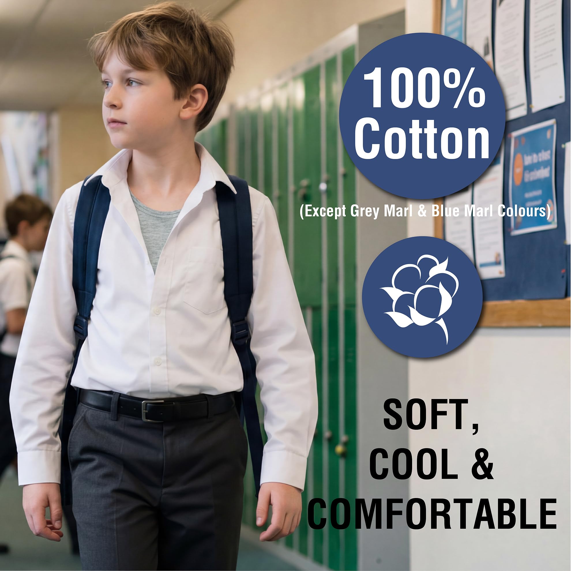 Lot de 5 débardeurs sans manches pour garçon 100 % coton Blanc Taille 2-13 ans