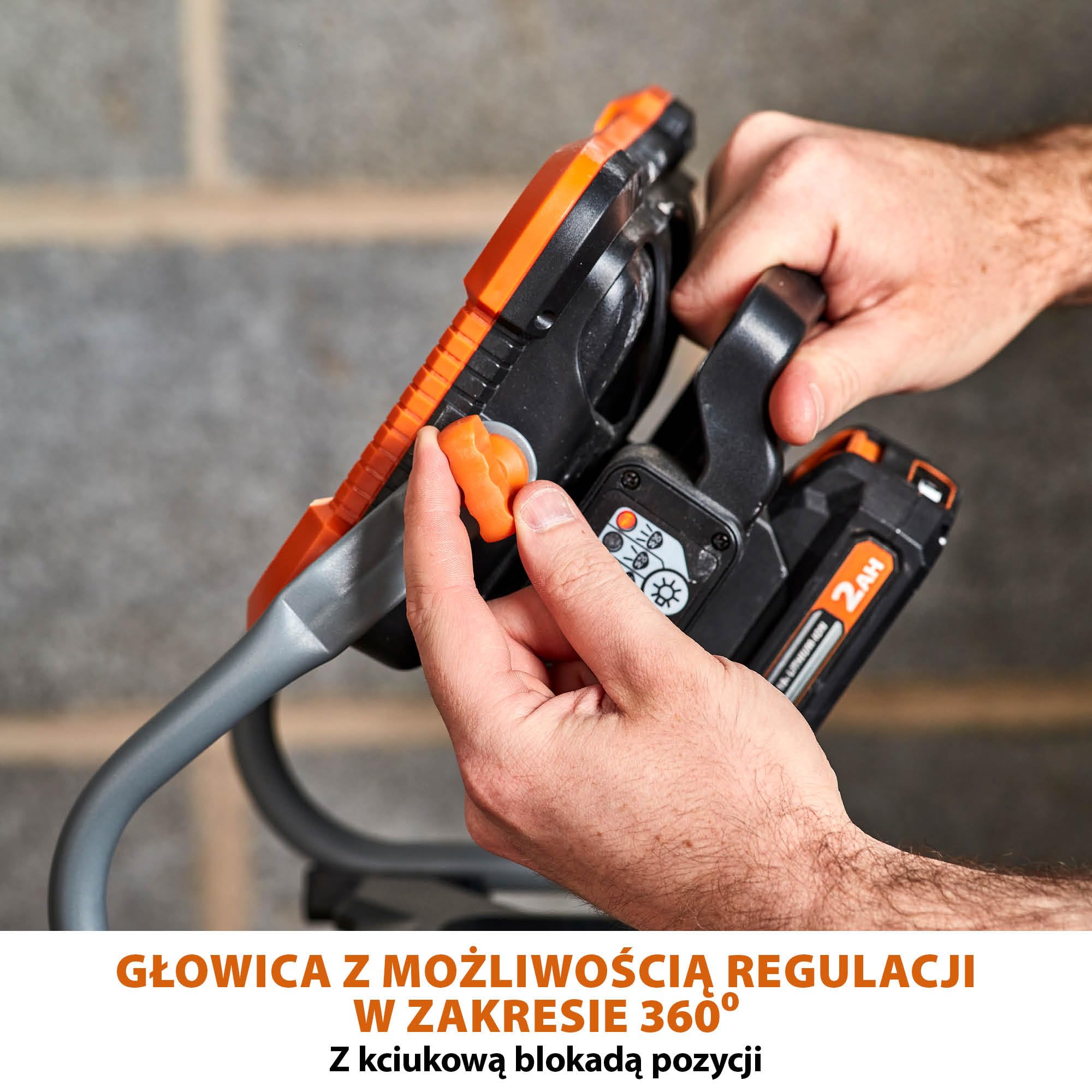 Evolution Power Tools R2700WLT-Li – przenośna bezprzewodowa akumulatorowa lampa robocza LED – lampa akumulatorowa, 3 poziomy oświetlenia, 2700 lumenów, 18 V Li-Ion. Bez akumulatora w zestawie.