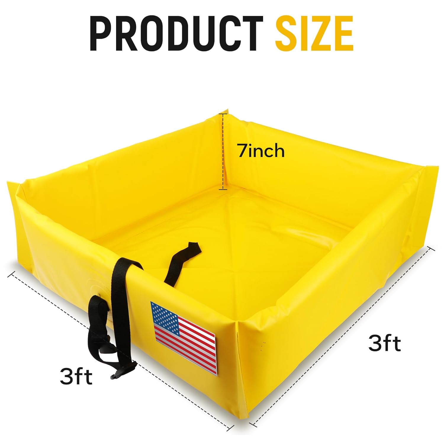 NEWPO Folding Duck Pond,Secondary Containment Berm, Portable Spill Containment,Large Dog Pool,Outdoor Dog Pool,Pet Pool 3'X3'