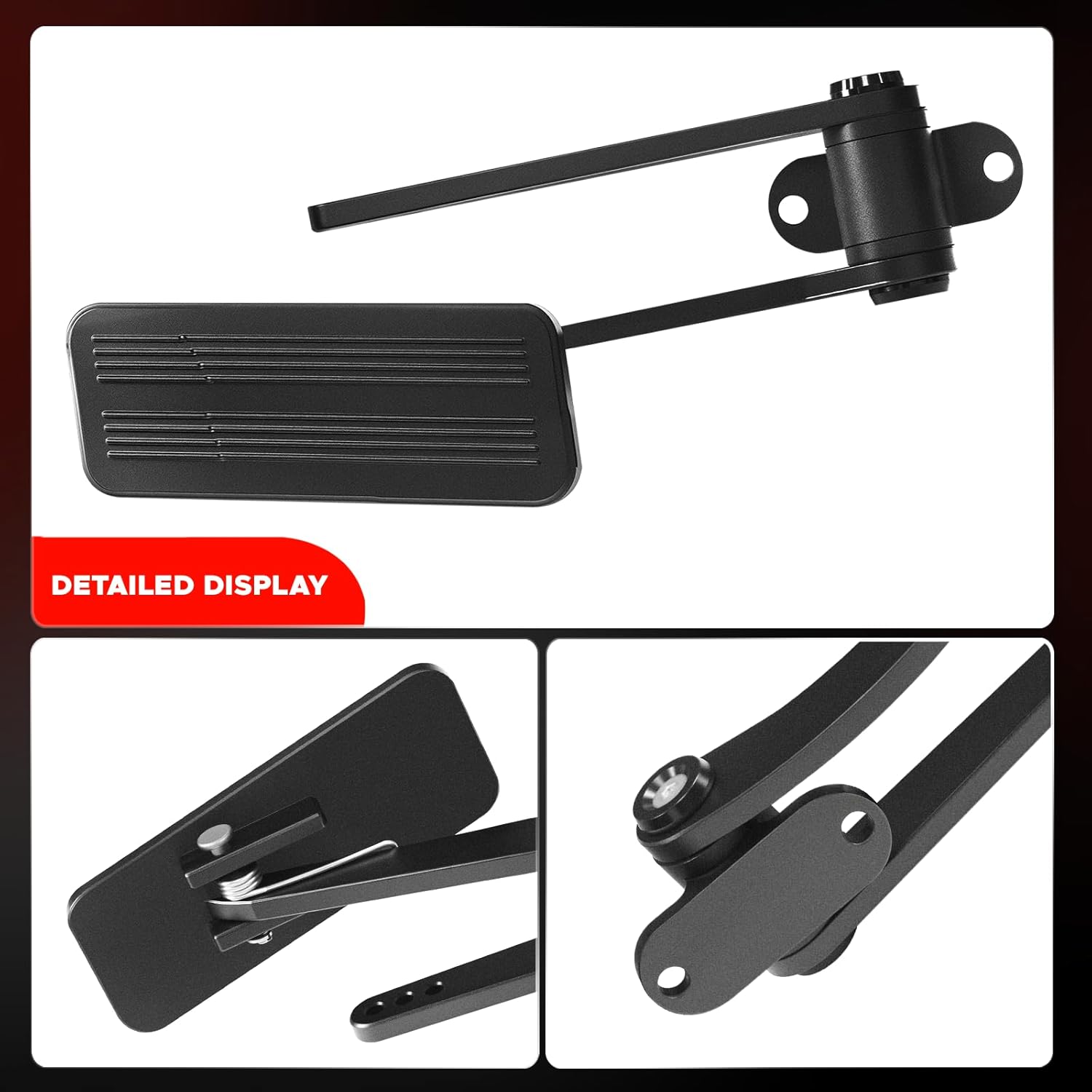 Gas Pedal, Aluminu Throttle Pedal Assembly,Universal Dual Contorl Gas Pedal Accelerator Throttle Pedal Compatible with Street Rod, Hot Rod, Rat Rod, GM Chevy, Ford, Mopar Universal Fit