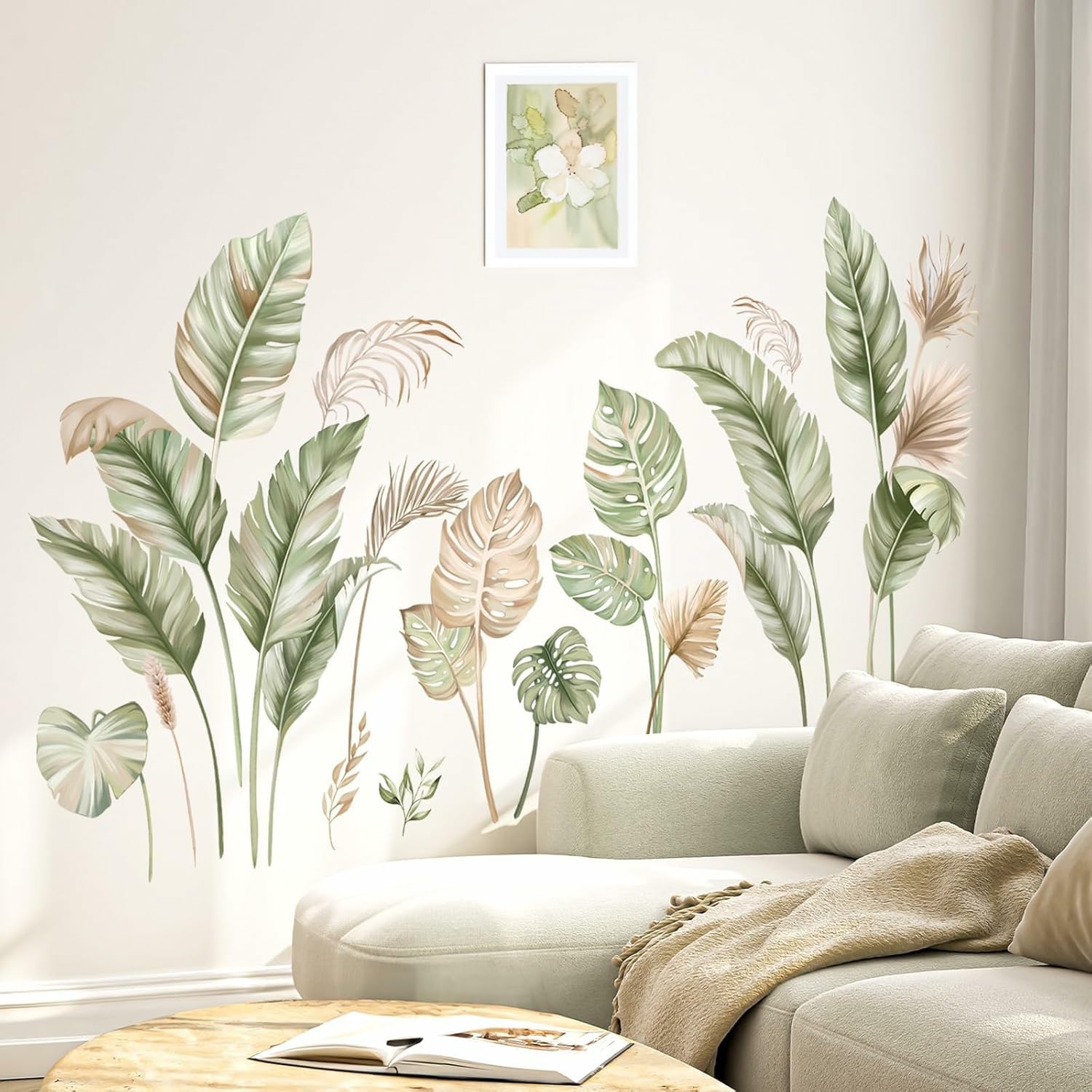 GADGETS WRAP Boho Palm Trees Leaves Wall Sticker Tropical Plants Green Wall Sticker Wall Decoration for Bedroom Living Room Hallway Sofa Background-image-26
