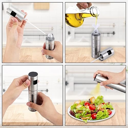 Miniatura 3 de Rociador de aceite portátil de acero inoxidable 304 – Rociador de aceite de oliva resistente y duradero botella de aceite de cocina multifunción con