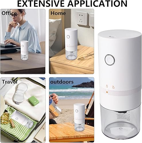 Miniatura 7 de Molinillo de café portátil pequeño  Molinillo de granos de café eléctrico con múltiples ajustes de molienda para prensa francesa, infusión fría,