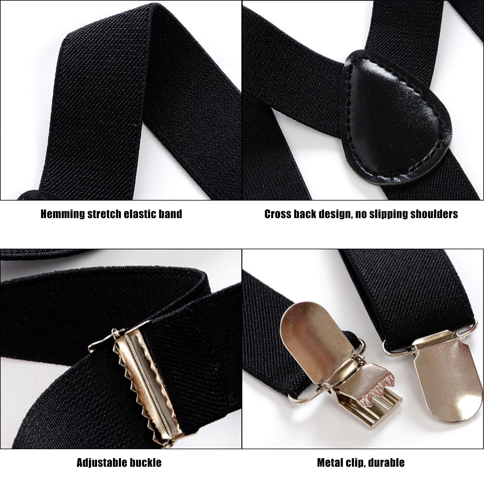 Classic Kids-Adjustable-Suspenders-Bowtie Set - Black Suspenders & Bow Tie Set for Boys & Girls(2-10 year)