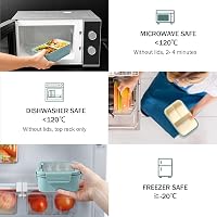 Diboniur Bento Box 1400ml Evőeszközzel Mikrózható Mosogatógépálló Kék 2
