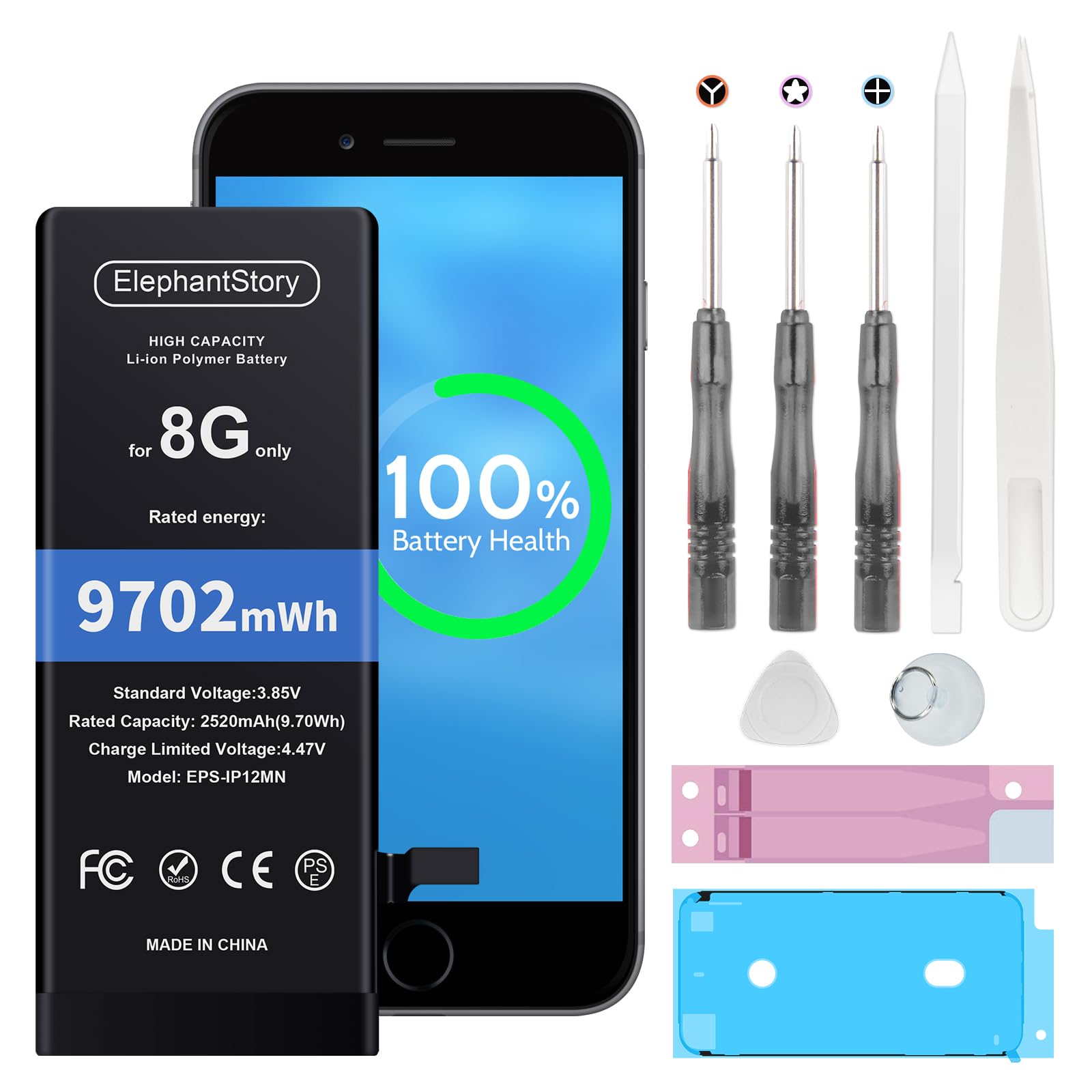 ElephantStory Replacement Battery for iPhone 8
