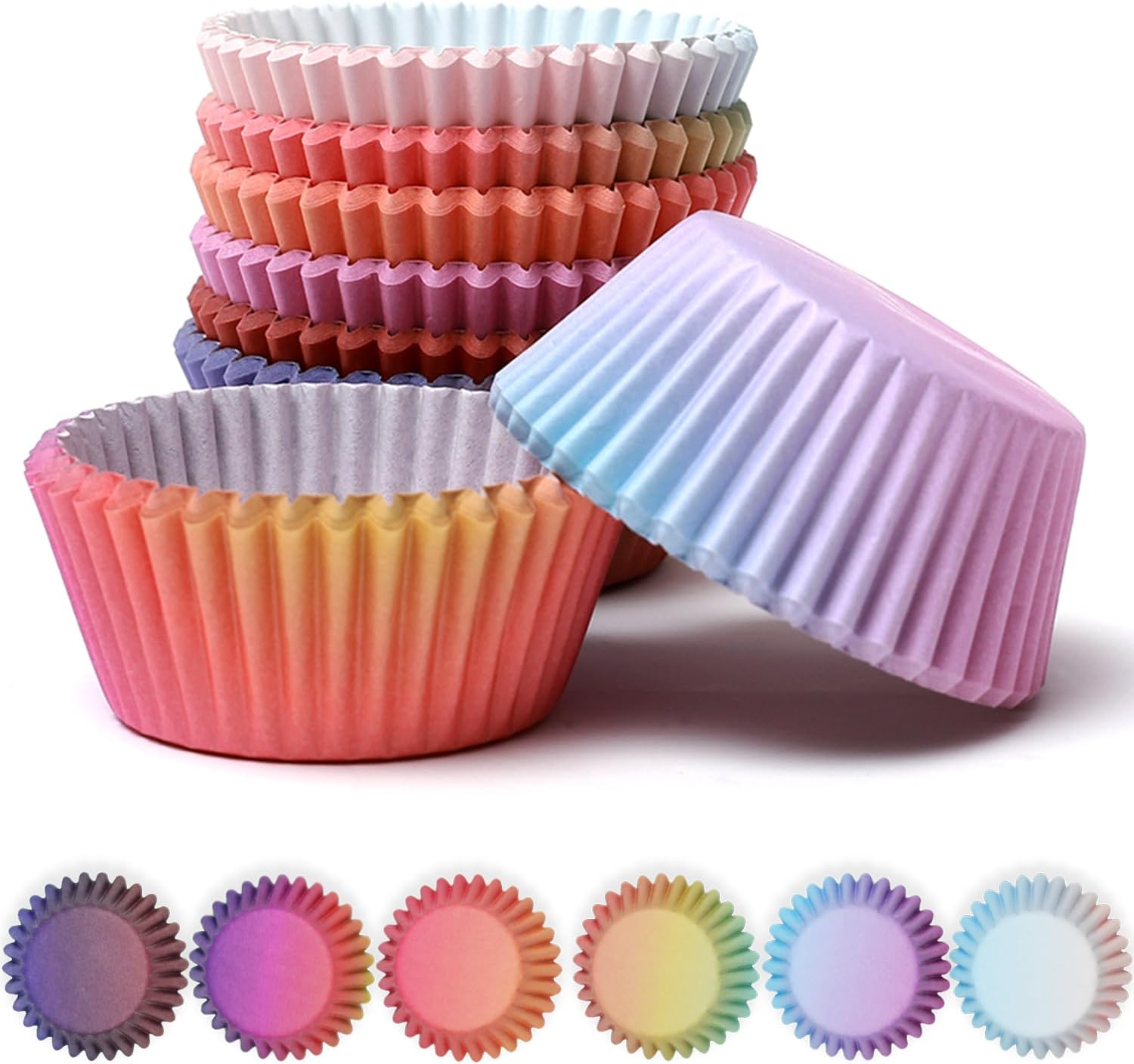COcnny 600pcs Pink and Gold Mini Cupcake Paper Liners