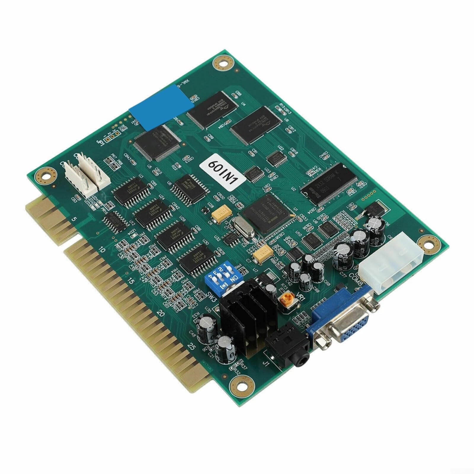 Scheda PCB multicade 60 in 1 con uscita CGA/VGA per JAMMA per armadio arcade, supporta trackball e joystick, compatibile con alimentazione ATX, modalità verticale e cocktail, circuito per giochi retrò
