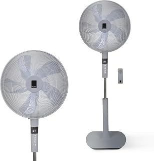 KEPLIN 16 Inch Pedestal Fan with 26-Speed Choices, 10 Blades, Remote Control & LED Display - Adjustable Height, Turbo Wind Speed, 3 Modes, 24-Hour Timer & 90° Oscillation for Home, Office & Bedroom