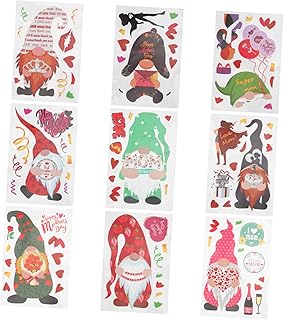 ABOOFAN 9Pcs Adesivos De Dia Mães Adesivos De Desenhos Animados Decoração De Casa Adesivos De Janela Para Crianças Adesivos De Geladeira Decalques De Janela De Coração Gnomos Decalque