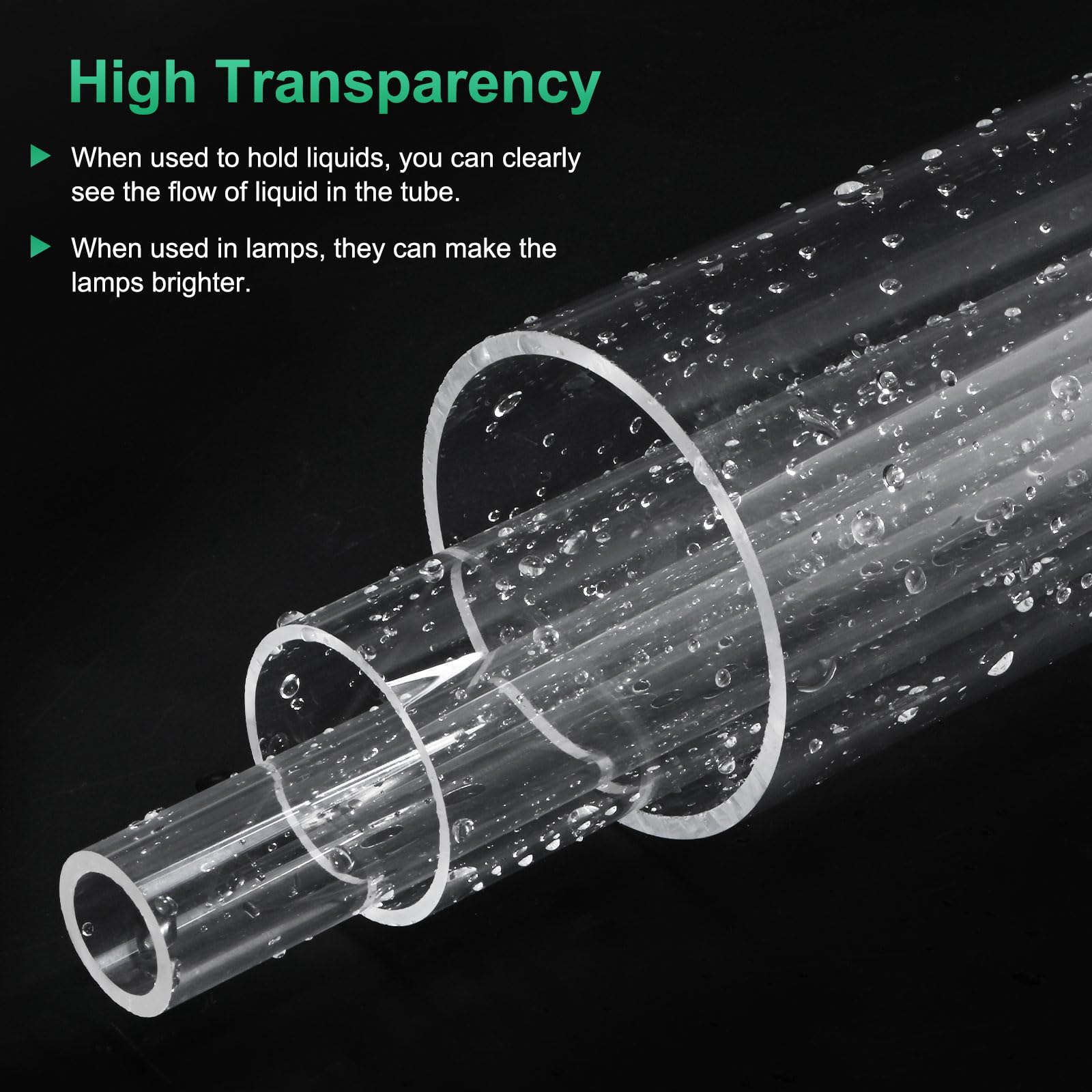 M METERXITY Tubo De Acrílico Rígido Transparente 15mm DI x 19mm DE 305mm