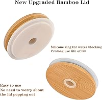 Vista 3 de ANOTION Tarro Mason con tapa y pajilla, vaso de boca ancha de 32 onzas, vasos reutilizables, botellas de agua para batidos de café helado