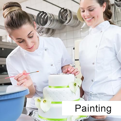 Miniatura 7 de Juego de 15 pinceles de pintura para tartas, kit de pinceles de decoración de pasteles, herramientas de pincel de pintura seguras para alimentos,