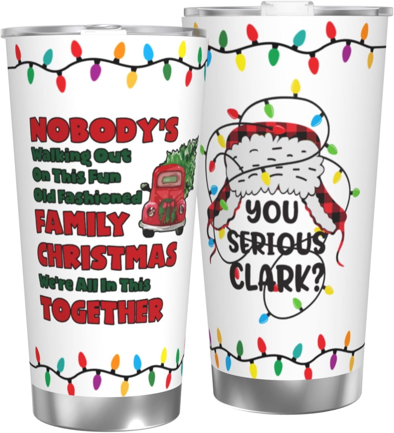 National Lampoon's Christmas Vacation Gift, Clark Griswold Tumbler, You Serious Clark Mug, Funny Movie Tumbler 20 oz, Xmas Gifts for Women Birthday Gifts