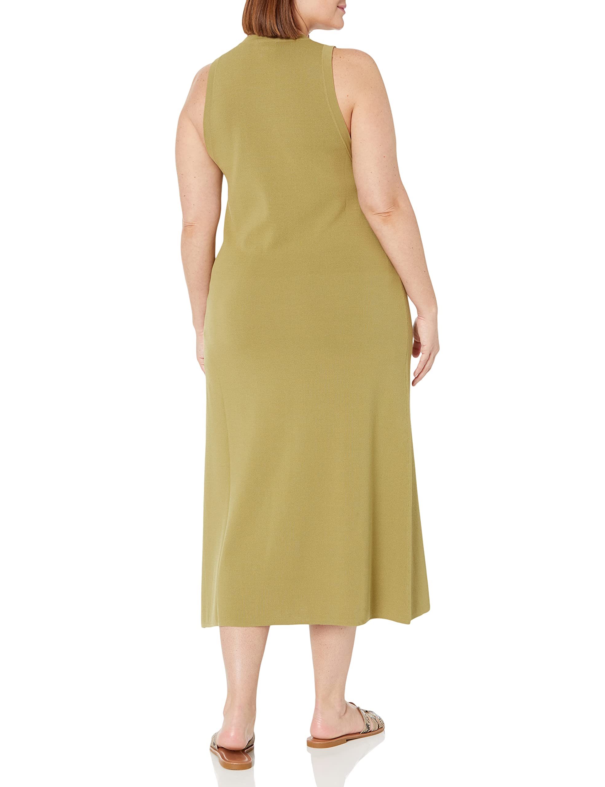 The Drop Women's Gabriela High Neck Cut-in A-line Side-Slit Maxi Sweater Dress