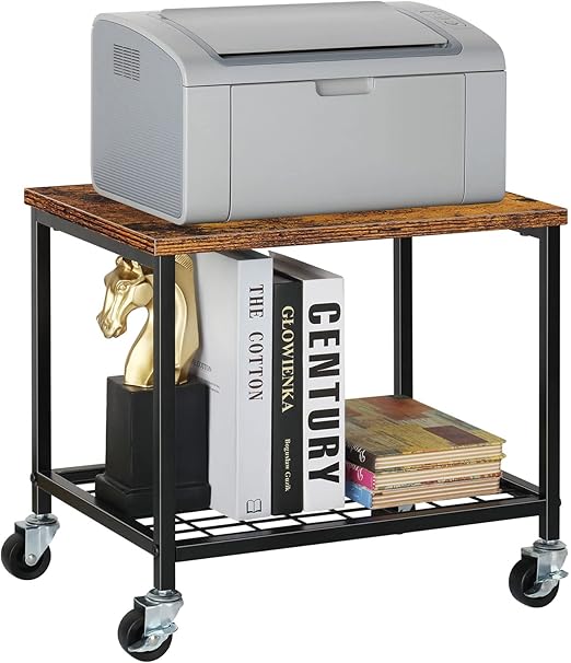 NORCEESAN Printer Trolley with Lockable Wheels, Printer Stand Rollable ...