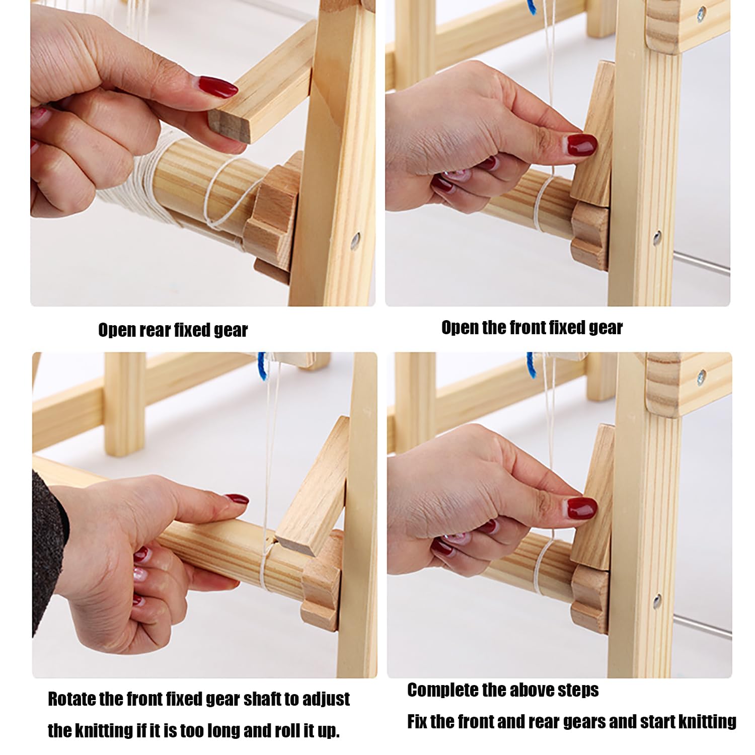 Telaio per Tessitura Multiuso in Legno, Macchina per Tessitura Manuale da Tavolo, Macchina per Maglieria Fai da Te, per Gli Amanti dell'artigianato (Piccolo)