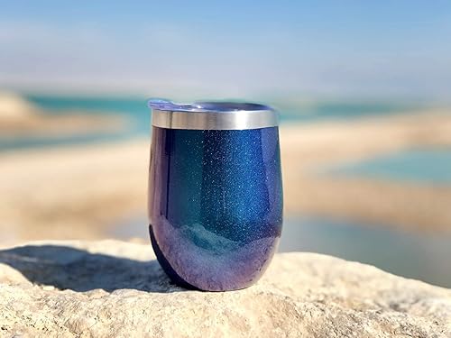 Miniatura 9 de CHILLOUT LIFE - Vaso de vino de acero inoxidable de 355 ml12 oz, doble pared aislada al vacío, tazas de vino con tapas y popotes