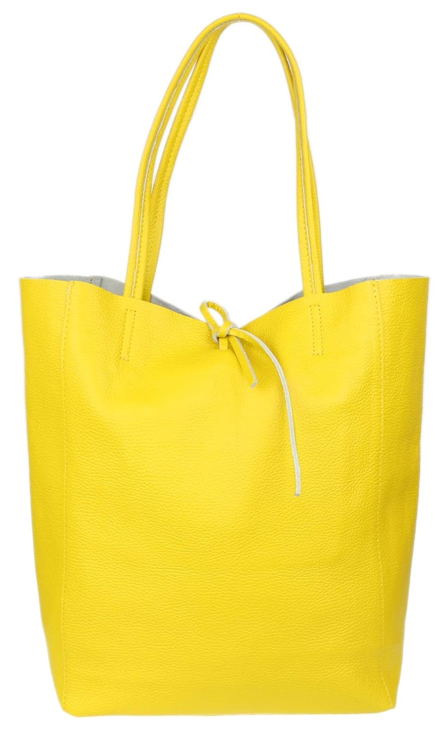 Girly Handbags Bolsa de couro legítimo com parte superior aberta