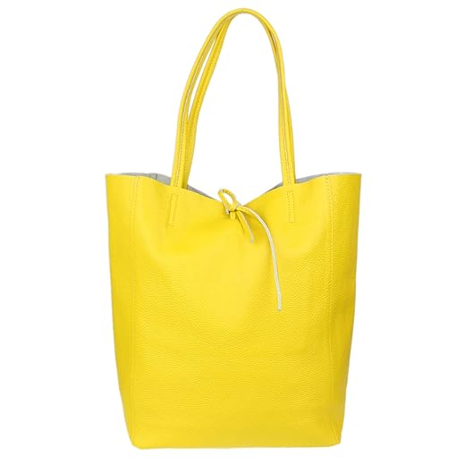 Girly Handbags Bolsa de couro legítimo com parte superior aberta