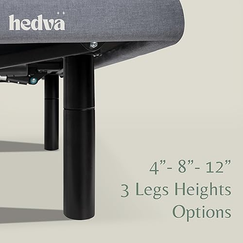 Miniatura 8 de Hedva Base de cama ajustable con motores de masaje, 4 puertos USB, luz LED, montaje en 5 minutos, múltiples posiciones preestablecidas para máxima