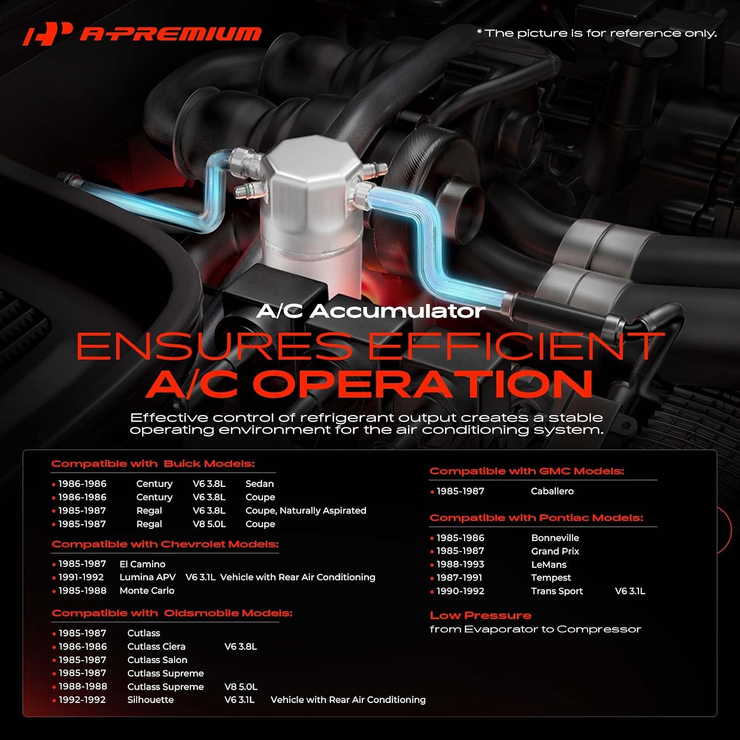 A-Premium Aluminum Air Conditioning A/C Receiver Drier Compatible with Buick Regal, Century & GMC Caballero & Oldsmobile Cutlass, Cutlass Ciera & Pontiac Bonneville, Grand Prix & Chevrolet El Camino