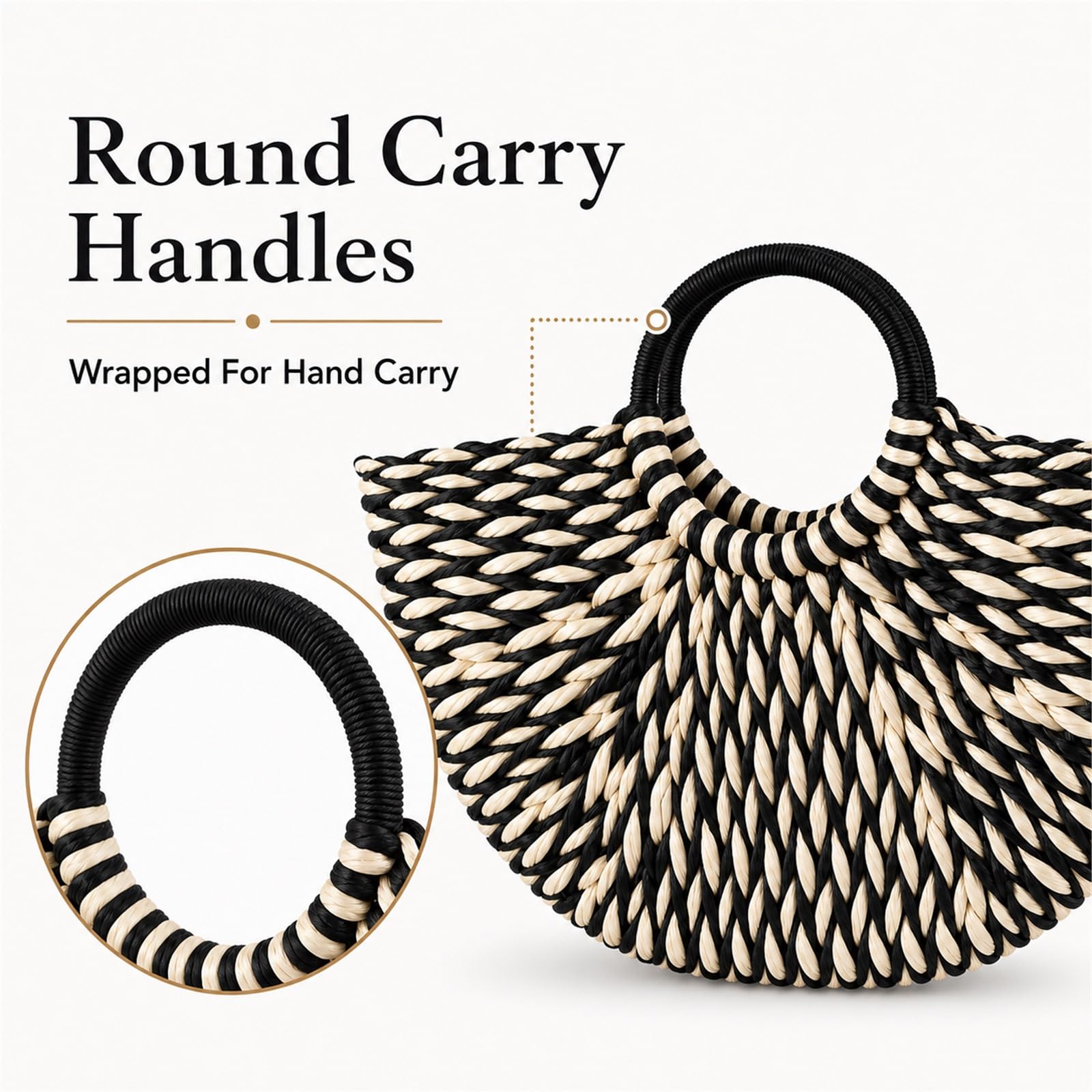 Sac De Plages en Paille,Panier De Plages en Osier,Panier De Plages en Paille,Sac Cabas en Paille,Sac De Shopping Tressé,Sac De Plages en Paille pour Femme Grande Capacité