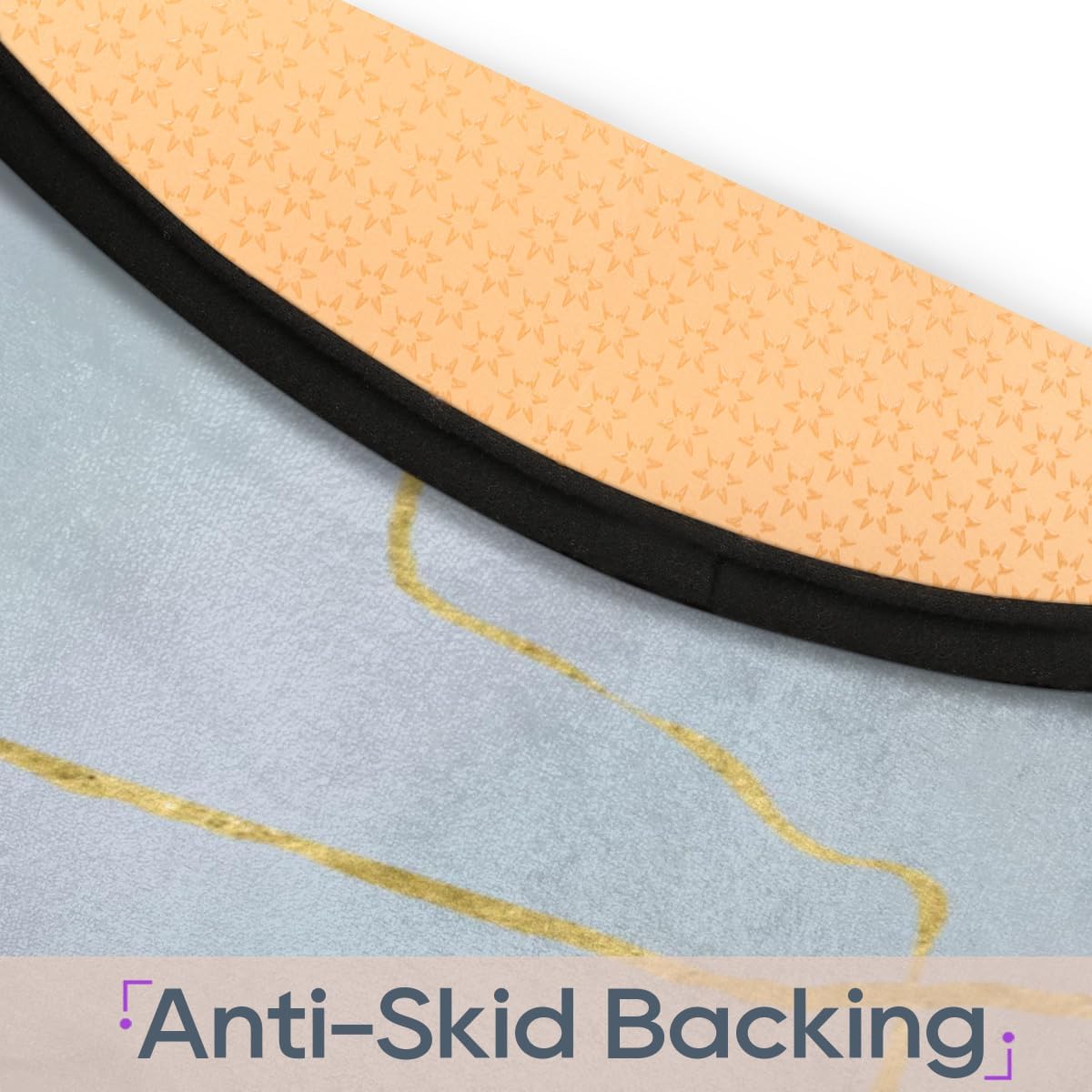 Round Rug 3ft Teal Marble Indoor Circle Area Circle Rugs Washable Non-Slip Bedside Indoor Doormat for Living Room Bedroom Playroom Nursery Room Decor Carpet Mat Splat Mat for High Chair