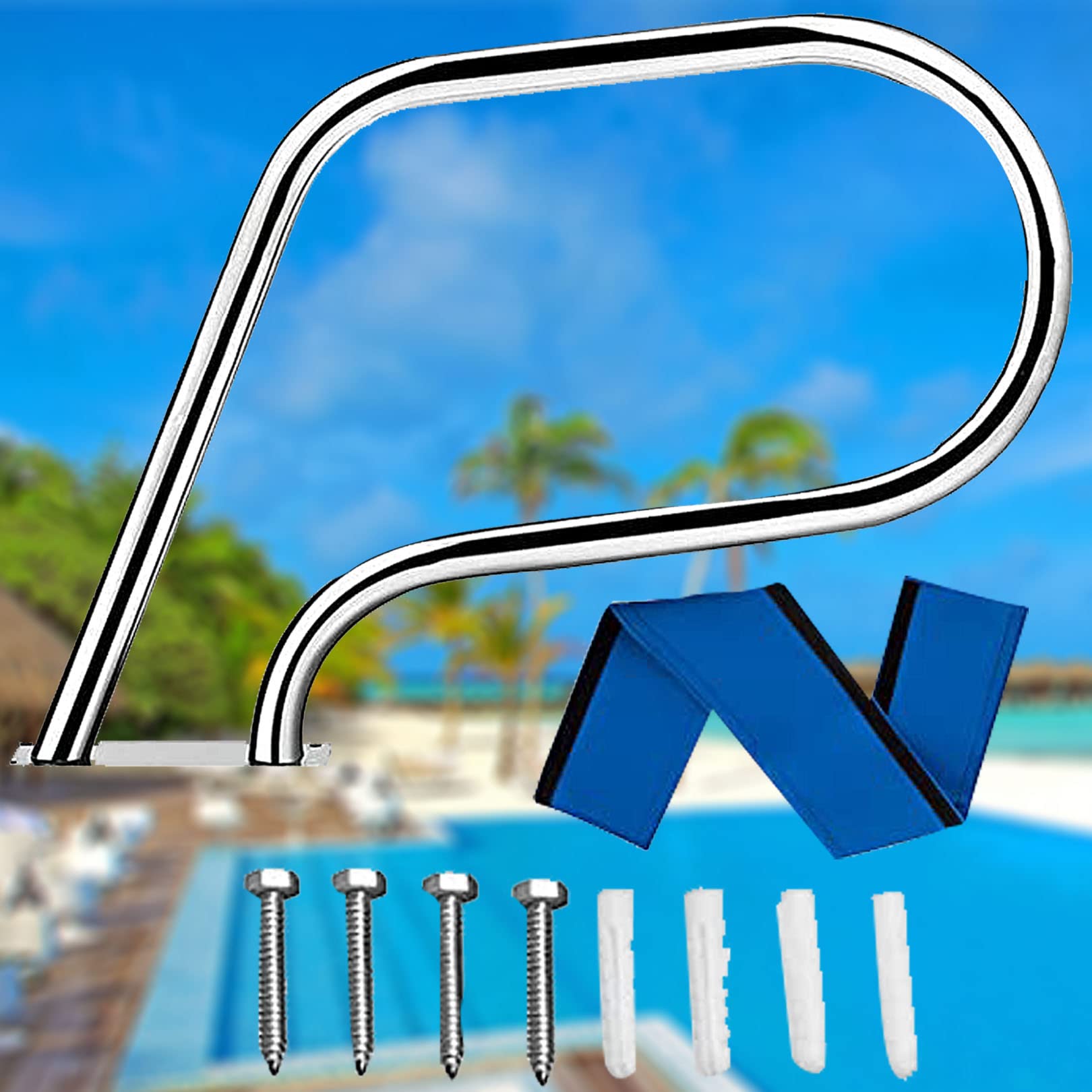 Main courante de piscine en acier inoxydable 304 haute résistance pour bassin extérieur