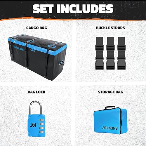 Miniatura 7 de Mockins Bolsa de carga impermeable para vehículos de 25 pies cúbicos  Bolsa de carga resistente de 60 x 31 x 24 pulgadas para enganche de remolque