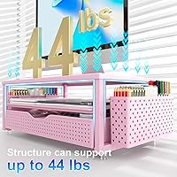 Vista 3 de gianotter Organizadores de escritorio y accesorios, soporte para monitor con cajón y 2 soportes para bolígrafos, organizador de escritorio adecuado