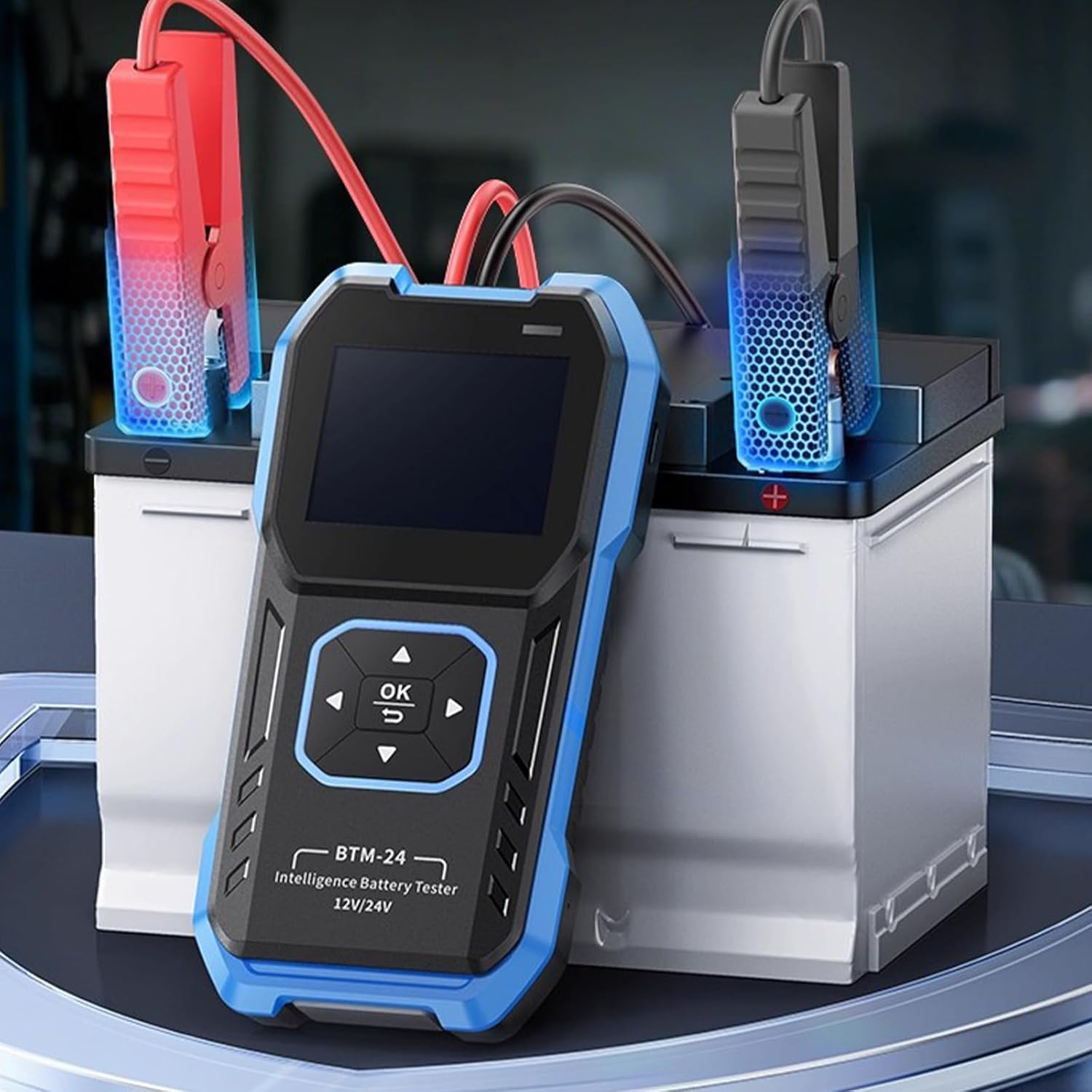 ABS Compact Battery Tester Tool for Electric Vehicles Car Shockproof Design Real Time Load Capacity Testing Motorcycle Battery Detector