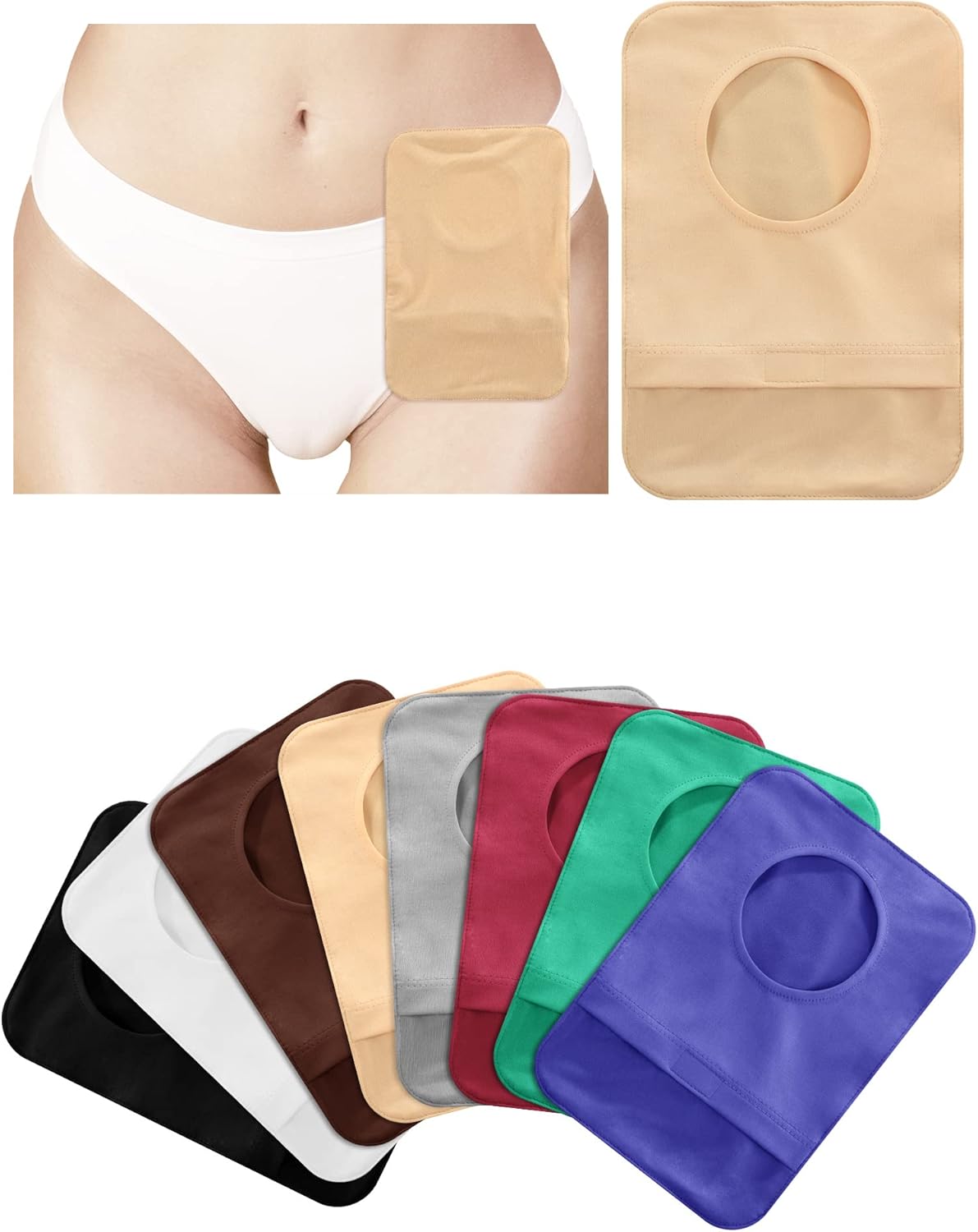 ストレッチバッグカバー 洗えるポーチライナー レディース メンズ 軽量 ケアプロテクター 保護バッグ 8枚, カラフル, One S