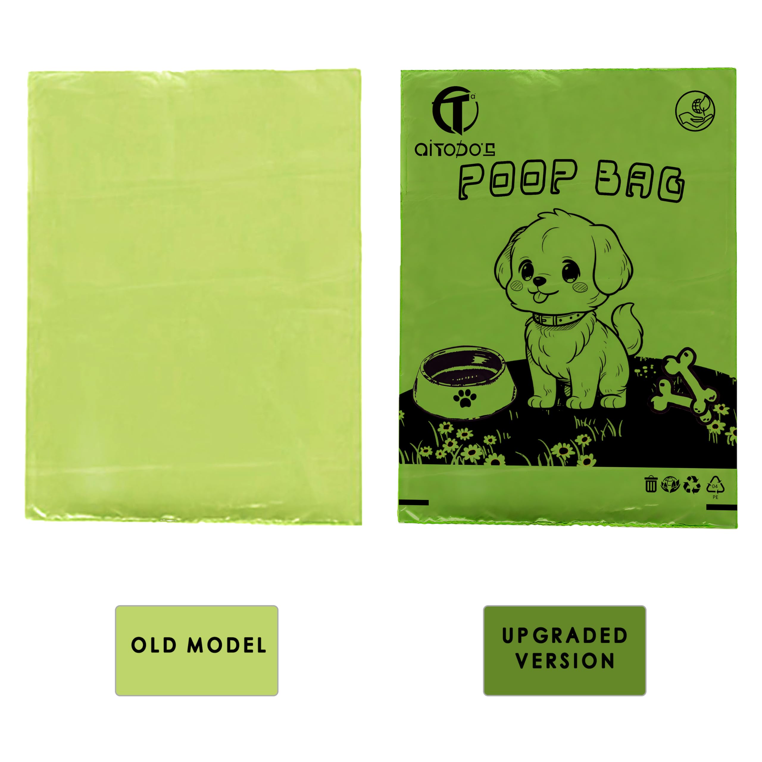 AiTodos® 600 pezzi Sacchetti Cane Cacca, Verde- Adatti per Uscire di Casa, Sacchetti Cane - 31x22 cm, Materiale in Polietilene, Bustine Cani, Portatili-(40 Rotoli, 15 per Rotolo)