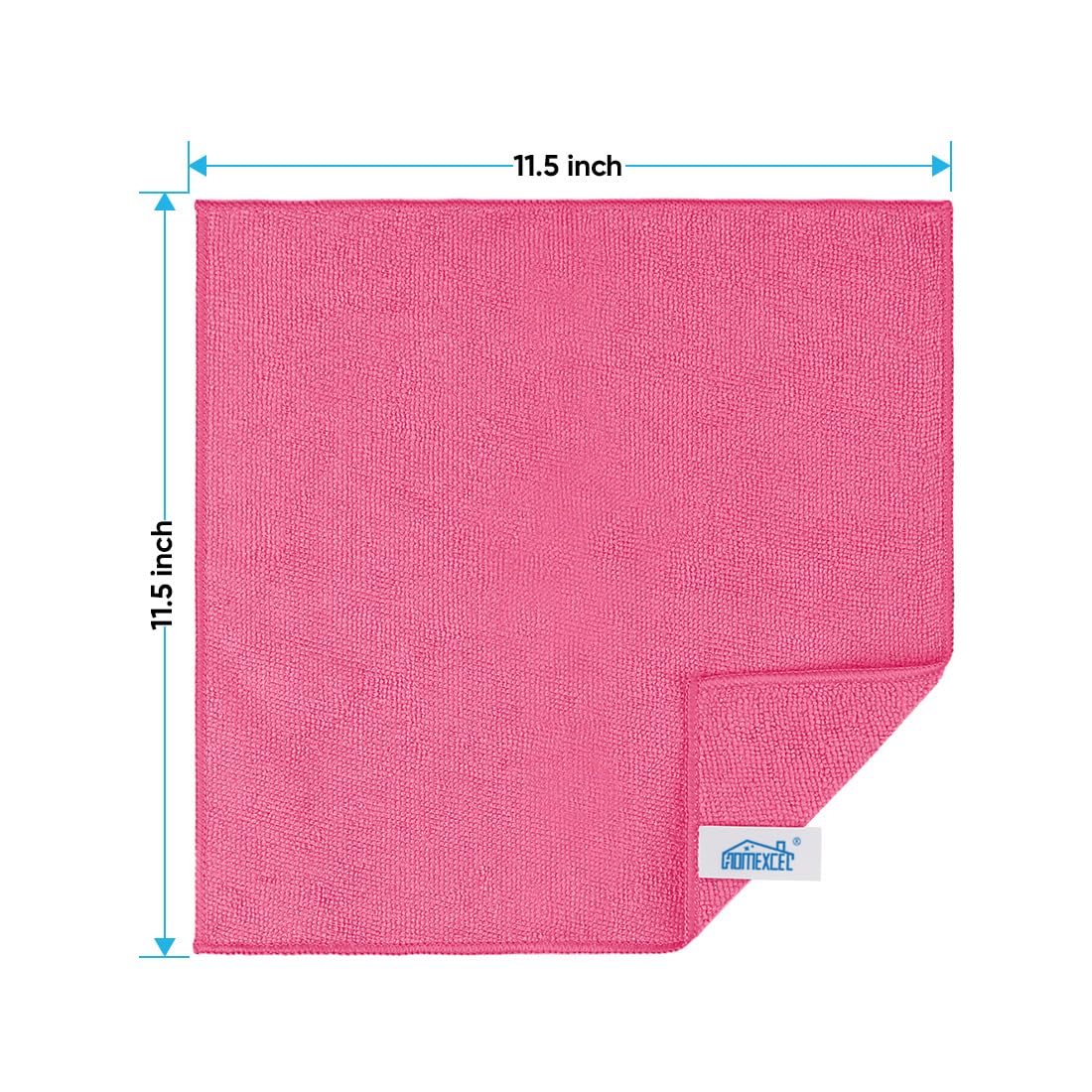 HOMEXCEL Microfiber Cleaning Cloth,12 Pack Cleaning Rags, Cleaning Towels with 4 Color Assorted, 11.5"X11.5"(Green/Blue/Yellow/Pink): Pink 24