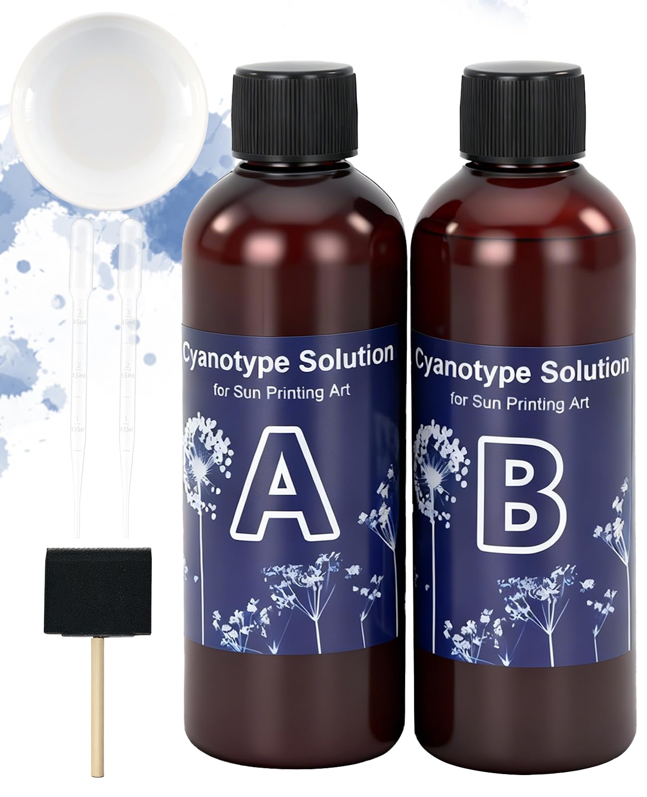 XdealCozyxc 6 Pcs Cyanotype Kit, Sun Printing Solution Sensitizer for Printing on Fabric Paper Patterns
