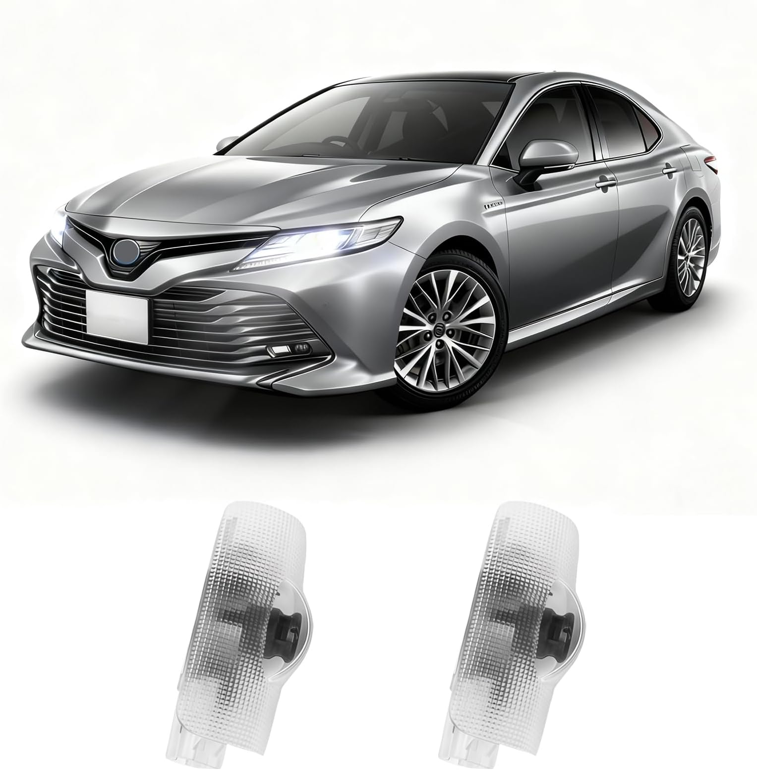 2Pcs Car Door Lights Logo Projector Compatible with Highlander/Camry/4runner/Sienna/Corolla/Tundra/Prius/Venza/Prado/Sequoia/Reiz/Previa/Alphard Model, 3D LED Car Welcome Projector Puddle Lights