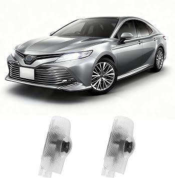 2Pcs Car Door Lights Logo Projector Compatible with Highlander/Camry/4runner/Sienna/Corolla/Tundra/Prius/Venza/Prado/Sequoia/Reiz/Previa/Alphard Model, 3D LED Car Welcome Projector Puddle Lights